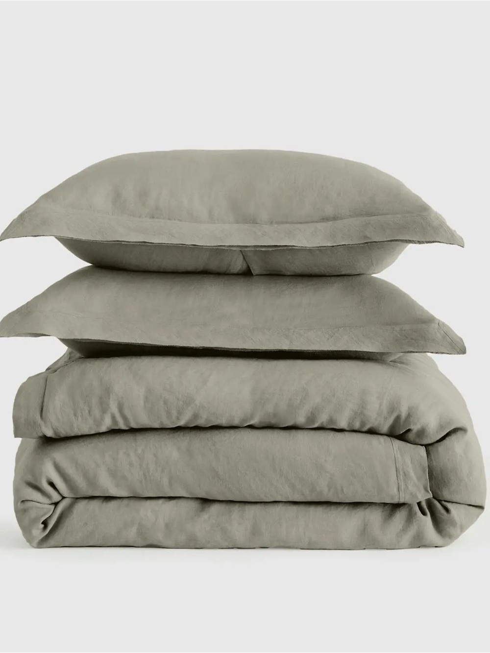 NWT European Linen Double Flange Willowleaf Duvet Cover Set - Retail $194